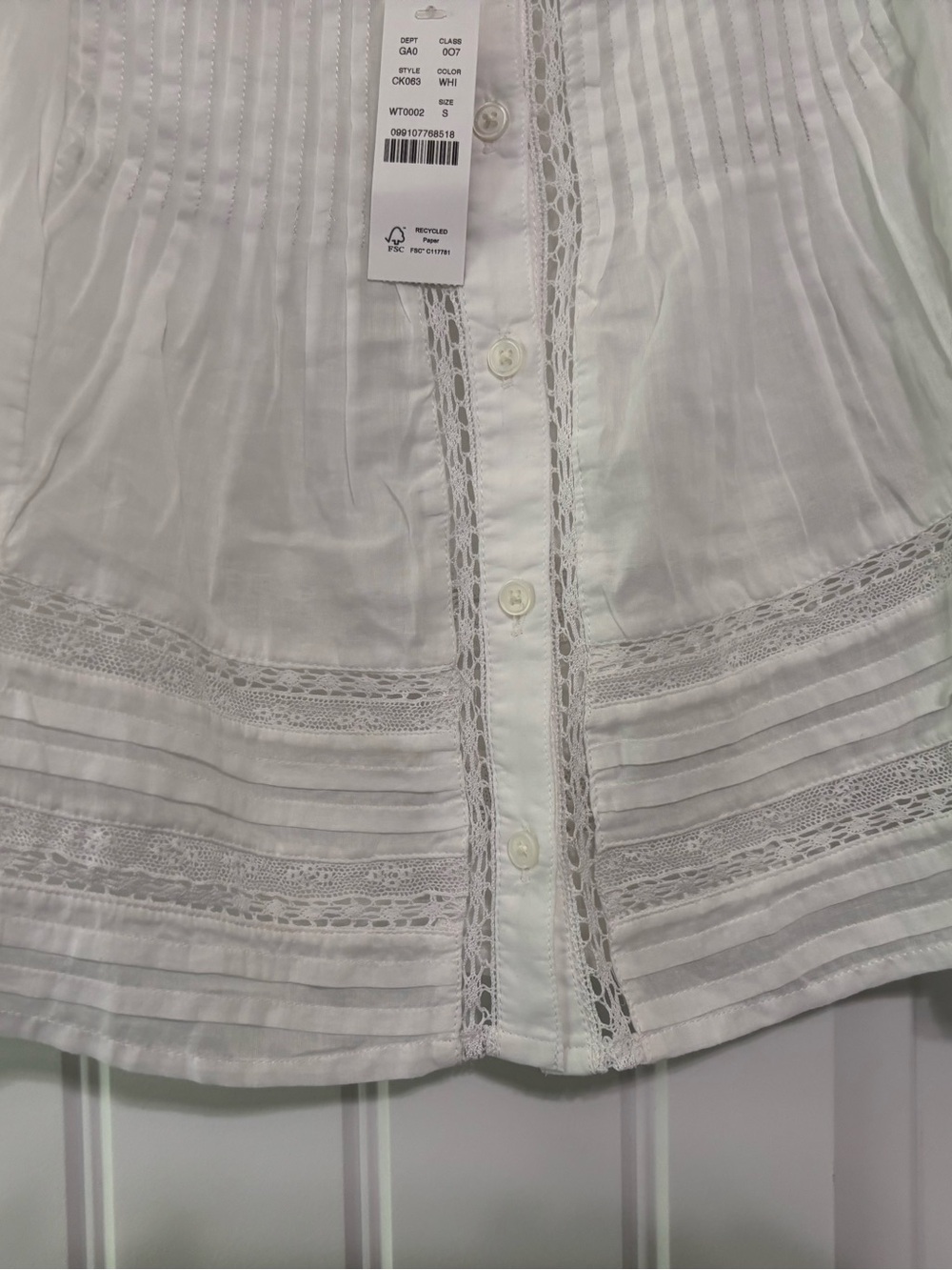 J.Crew 100% cotton voile white cap sleep top - Picture 3 of 4